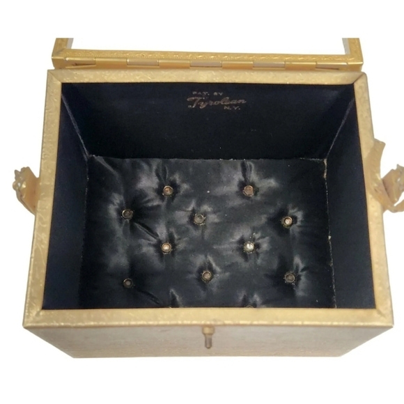 RARE Tyrolean NY Vintage 50's Golden Box Hand Purse - Picture 6 of 9